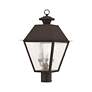 3_Livex Mansfield 20" High Bronze 3-Light Outdoor Post Light more views