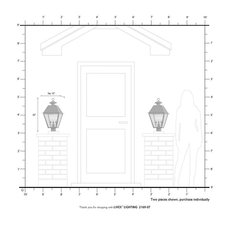 Image 5 Livex Mansfield 20" High Bronze 3-Light Outdoor Post Light more views