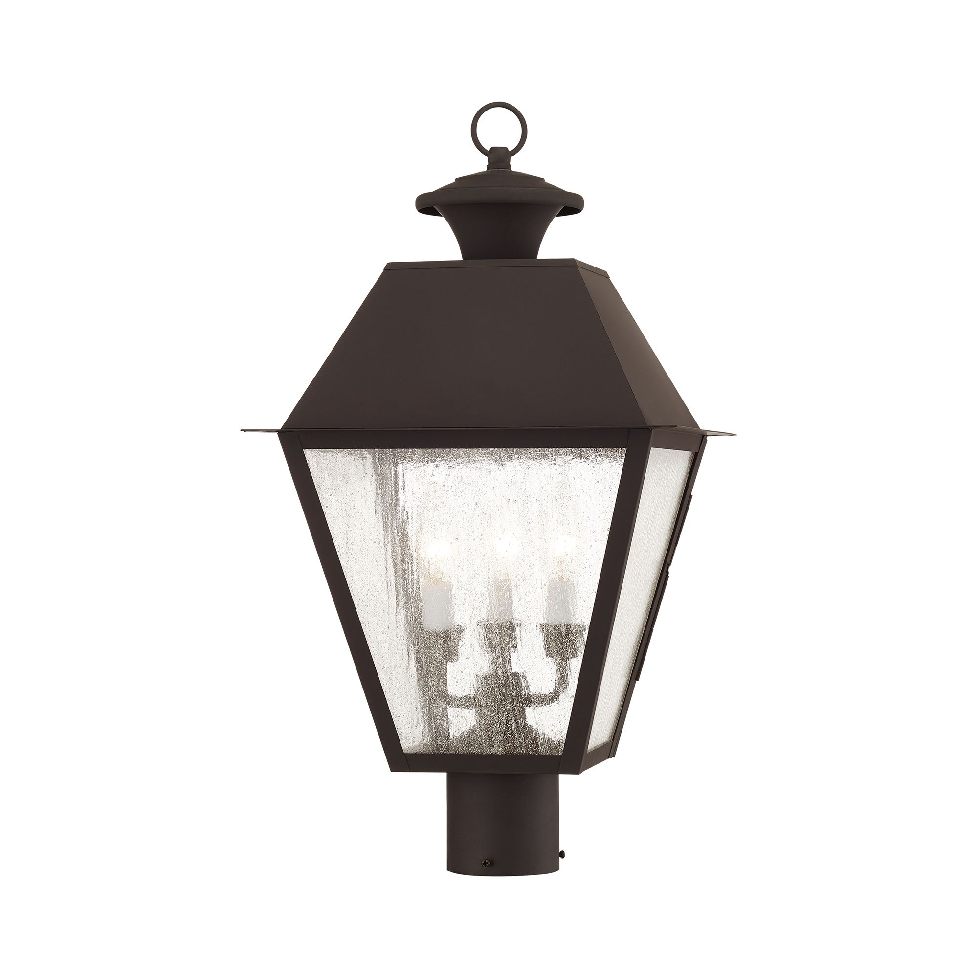 Image 6 Livex Mansfield 20" High Bronze 3-Light Outdoor Post Light more views