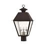 6_Livex Mansfield 20" High Bronze 3-Light Outdoor Post Light more views