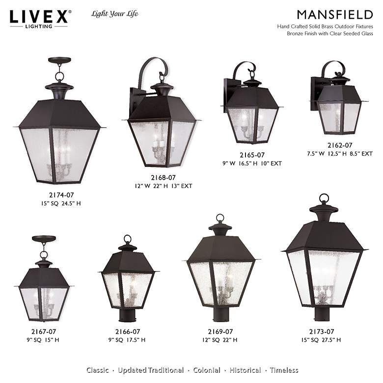 Image 7 Livex Mansfield 20" High Bronze 3-Light Outdoor Post Light more views