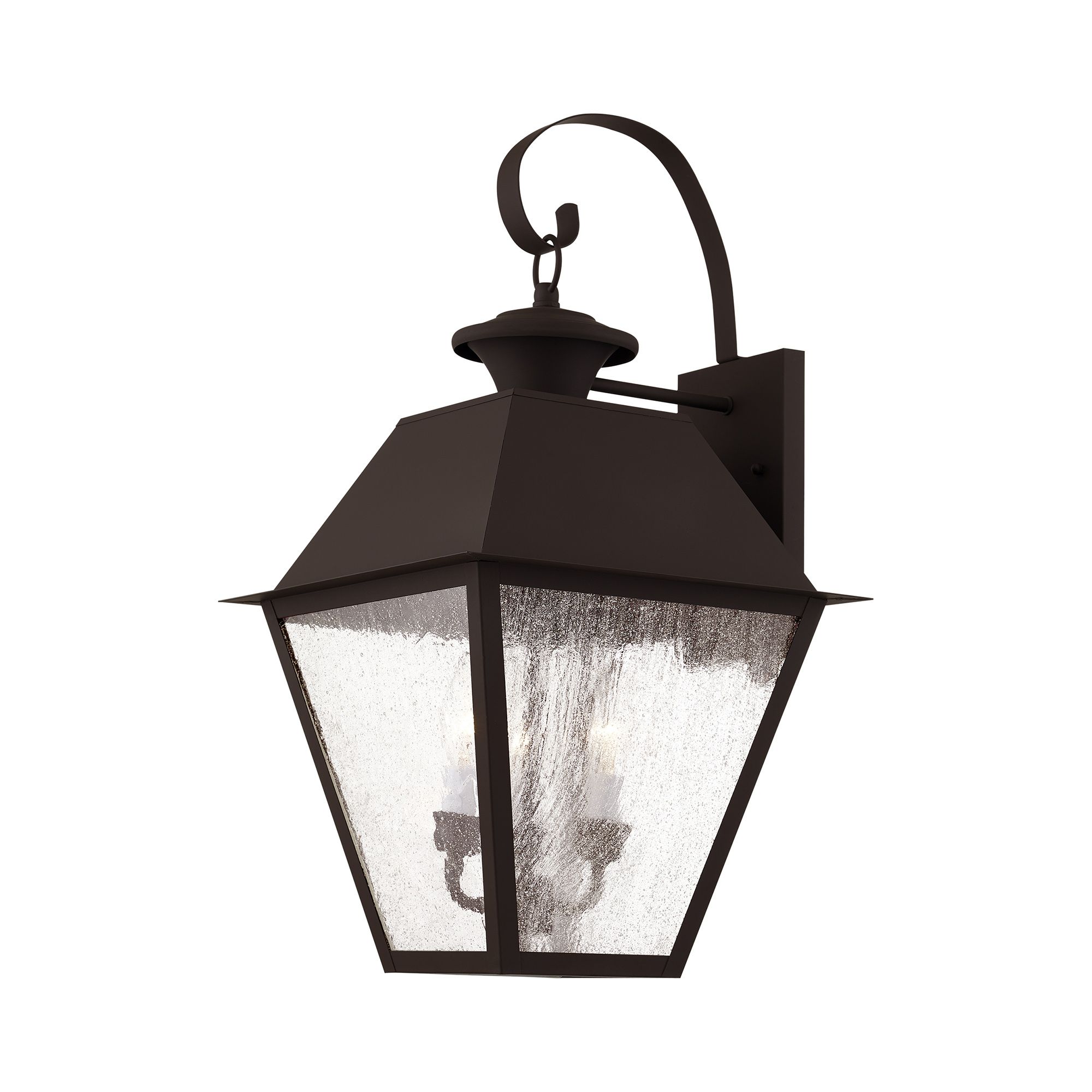 Livex Mansfield 23 1/2"H Bronze 3-Light Outdoor Wall Light in scene