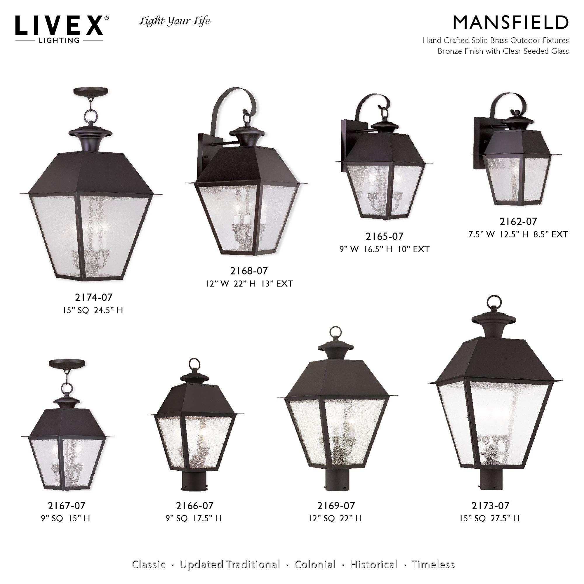 Livex Mansfield 23 1/2"H Bronze 3-Light Outdoor Wall Light in scene