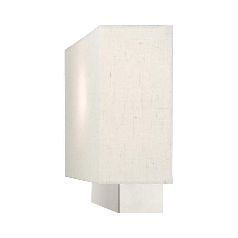 Image 6 Livex Meadow 14" Wide Brushed Nickel White Shade Modern Sconce more views