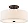 Livex Meridian 13" Wide English Bronze White Drum Ceiling Light