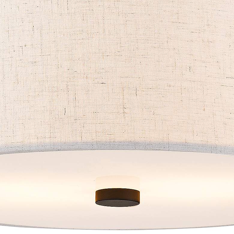 Image 4 Livex Meridian 13" Wide English Bronze White Drum Ceiling Light more views