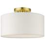 2_Livex Meridian 13" Wide Satin Brass Drum Ceiling Light