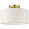 Livex Meridian 13" Wide Satin Brass Drum Ceiling Light