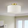 1_Livex Meridian 13" Wide Satin Brass Drum Ceiling Light