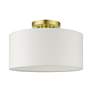 3_Livex Meridian 13" Wide Satin Brass Drum Ceiling Light more views