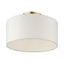 4_Livex Meridian 13" Wide Satin Brass Drum Ceiling Light more views