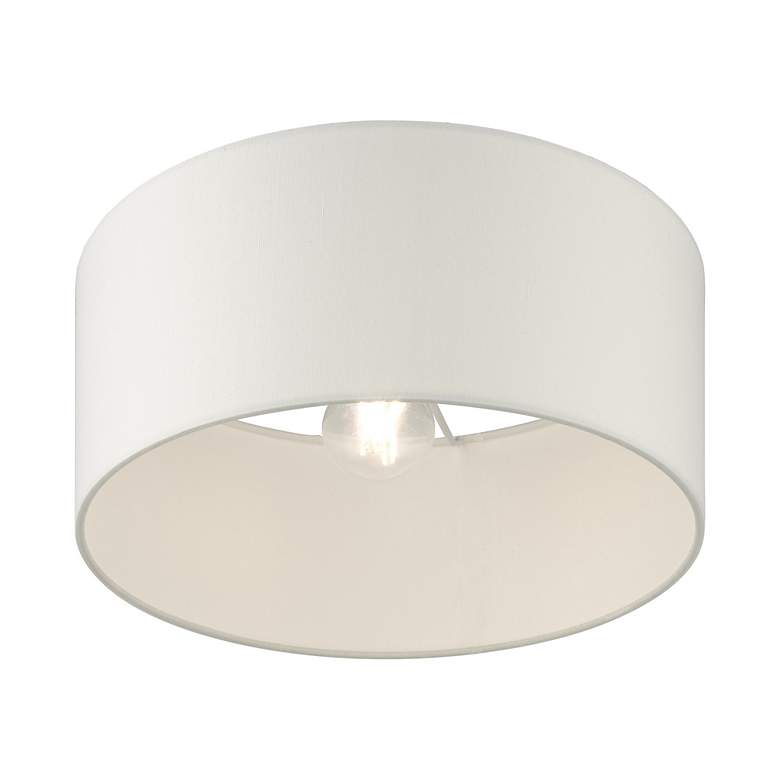 Image 5 Livex Meridian 13" Wide Satin Brass Drum Ceiling Light more views