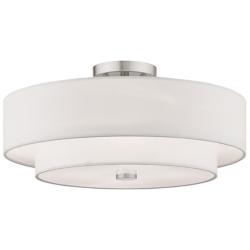 Livex Meridian 18" Wide 4-Light Double Drum Shade Ceiling Light