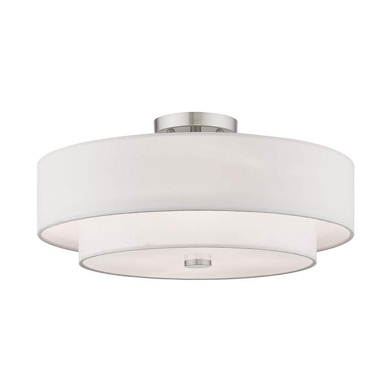 Image 3 Livex Meridian 18" Wide 4-Light Double Drum Shade Ceiling Light more views