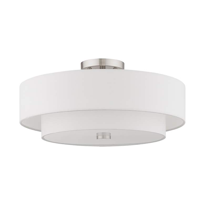 Image 4 Livex Meridian 18" Wide 4-Light Double Drum Shade Ceiling Light more views