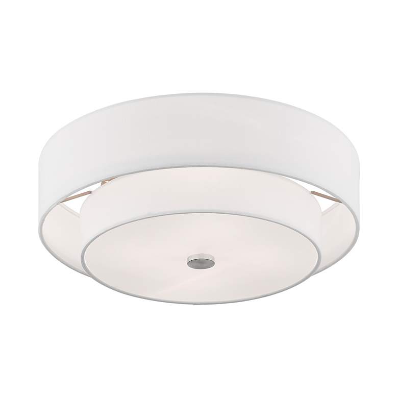 Image 6 Livex Meridian 18" Wide 4-Light Double Drum Shade Ceiling Light more views