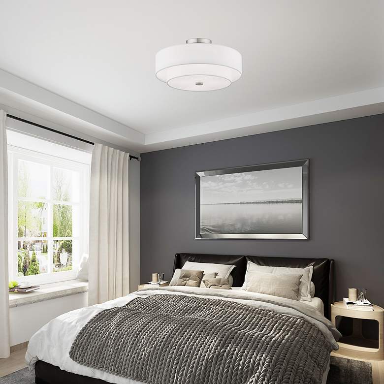 Image 7 Livex Meridian 18" Wide 4-Light Double Drum Shade Ceiling Light more views