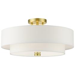 Livex Meridian 18" Wide 4-Light Satin Brass Semi Flush Ceiling Light