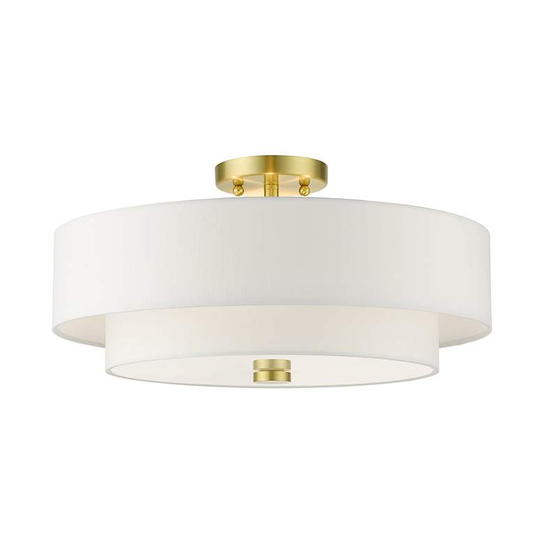 Image 3 Livex Meridian 18" Wide 4-Light Satin Brass Semi Flush Ceiling Light more views