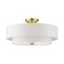 4_Livex Meridian 18" Wide 4-Light Satin Brass Semi Flush Ceiling Light more views