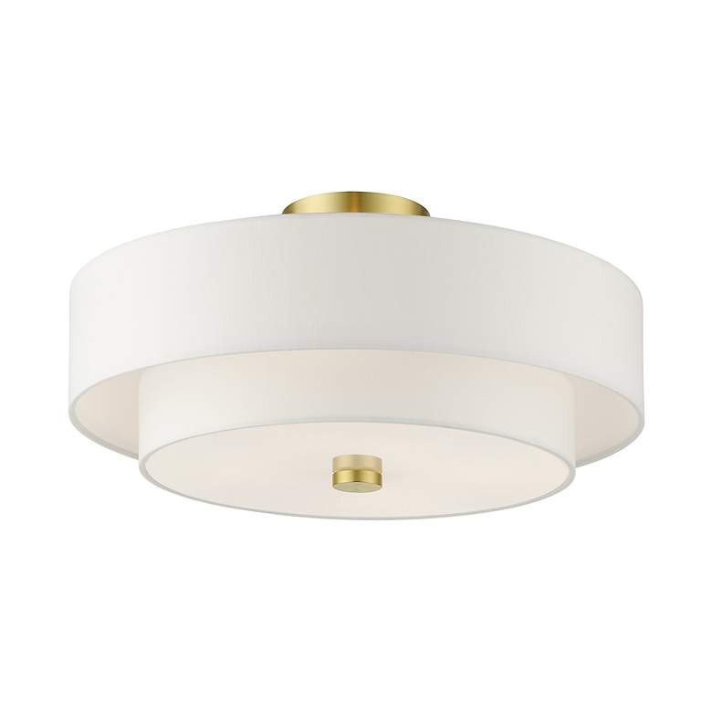 Image 5 Livex Meridian 18" Wide 4-Light Satin Brass Semi Flush Ceiling Light more views