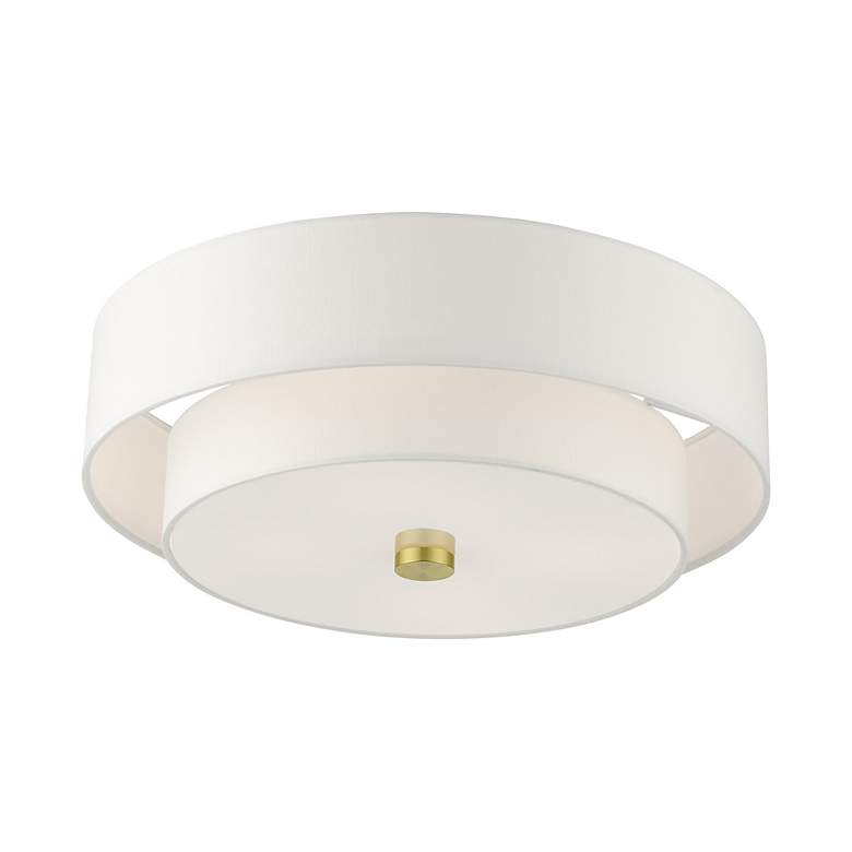 Image 6 Livex Meridian 18" Wide 4-Light Satin Brass Semi Flush Ceiling Light more views