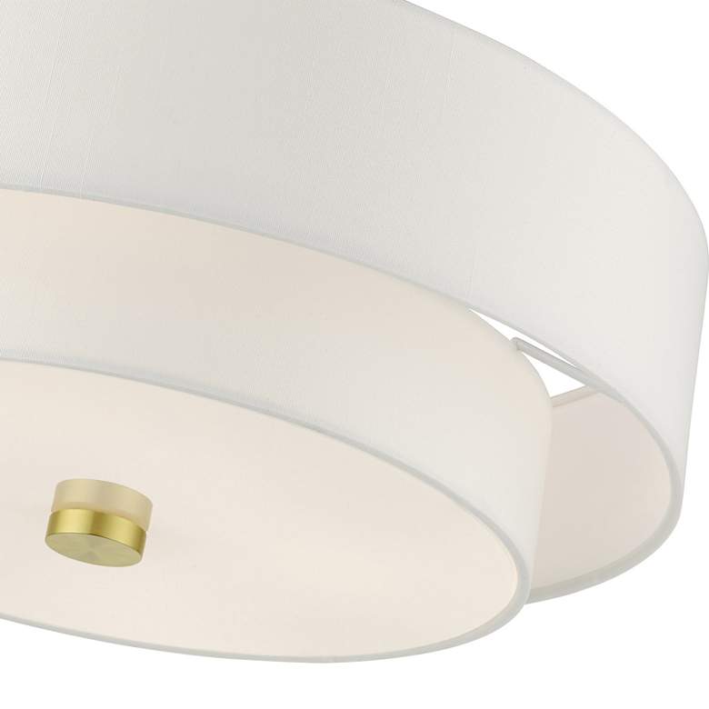Image 7 Livex Meridian 18" Wide 4-Light Satin Brass Semi Flush Ceiling Light more views