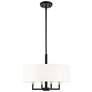 Livex Meridian 18" Wide Black Drum Shade Chandelier