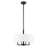 Livex Meridian 18" Wide Black Drum Shade Chandelier