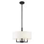Livex Meridian 18" Wide Black Drum Shade Chandelier
