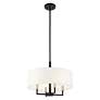 Livex Meridian 18" Wide Black Drum Shade Chandelier