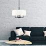 Livex Meridian 18" Wide Black Drum Shade Chandelier