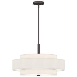 Livex Meridian 18" Wide Bronze 3-Tier Drum Pendant Light