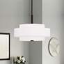 1_Livex Meridian 18" Wide Bronze 3-Tier Drum Pendant Light