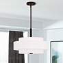 7_Livex Meridian 18" Wide Bronze 3-Tier Drum Pendant Light more views