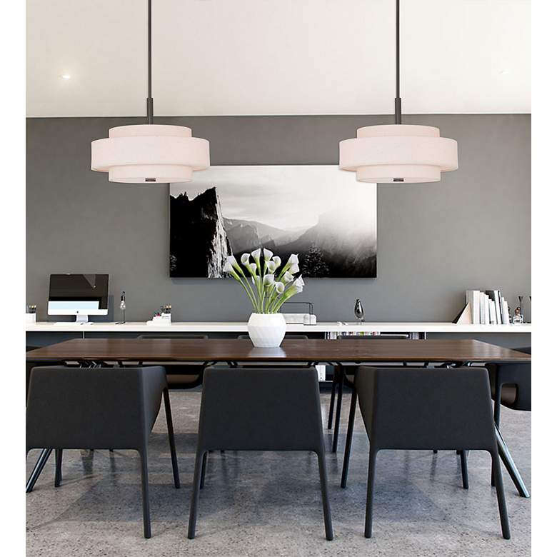 Image 3 Livex Meridian 18" Wide Bronze 3-Tier Pendant Light more views