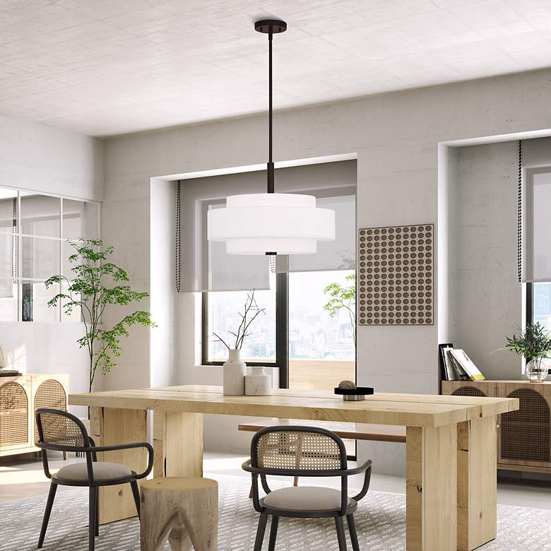 Image 6 Livex Meridian 18" Wide Bronze 3-Tier Pendant Light more views