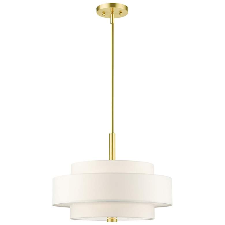Image 2 Livex Meridian 18" Wide Satin Brass 2-Tier Pendant Light
