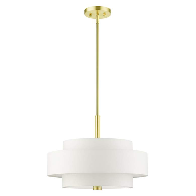Image 3 Livex Meridian 18" Wide Satin Brass 2-Tier Pendant Light more views