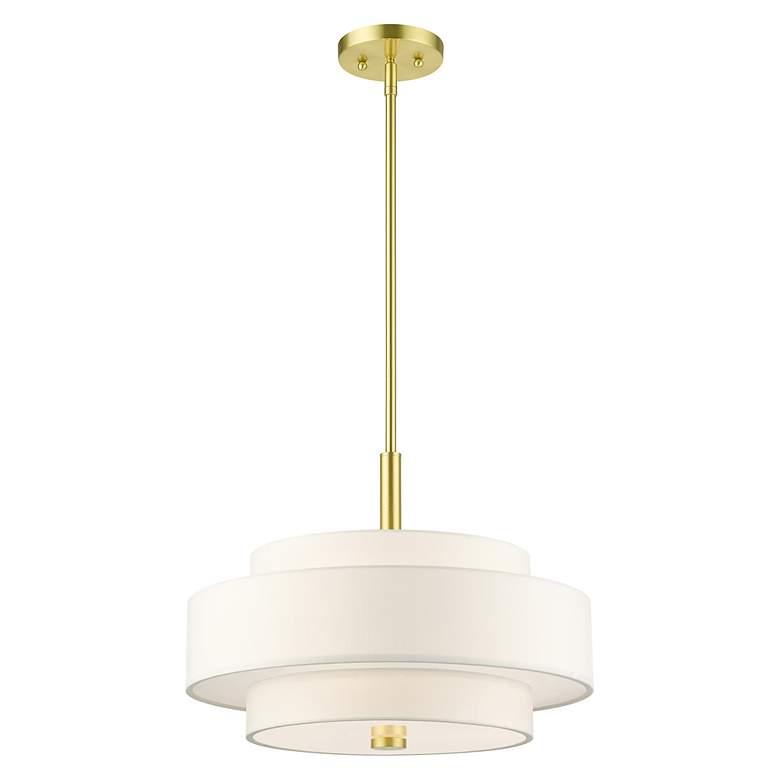 Image 4 Livex Meridian 18" Wide Satin Brass 2-Tier Pendant Light more views