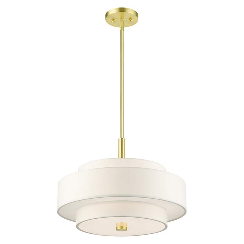 Image 5 Livex Meridian 18" Wide Satin Brass 2-Tier Pendant Light more views