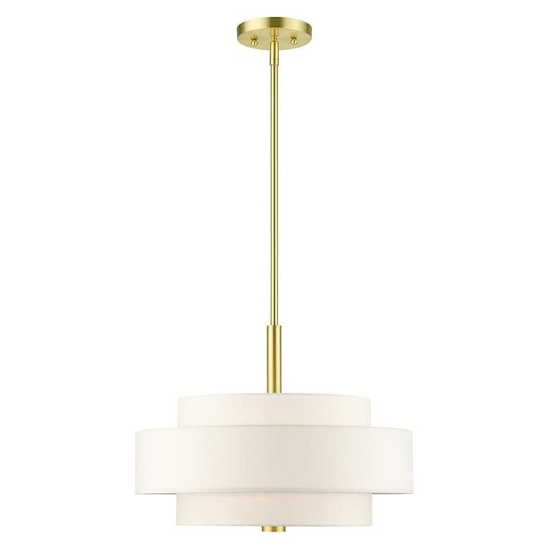 Image 6 Livex Meridian 18" Wide Satin Brass 2-Tier Pendant Light more views
