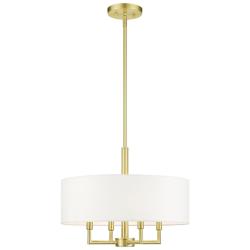 Livex Meridian 18" Wide Satin Brass Drum Chandelier