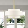 1_Livex Meridian 18" Wide Satin Brass Multi-Tier Drum Pendant
