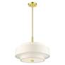 5_Livex Meridian 18" Wide Satin Brass Multi-Tier Drum Pendant more views