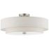 Livex Meridian 22" Wide Brushed Nickel Double Drum Ceiling Light