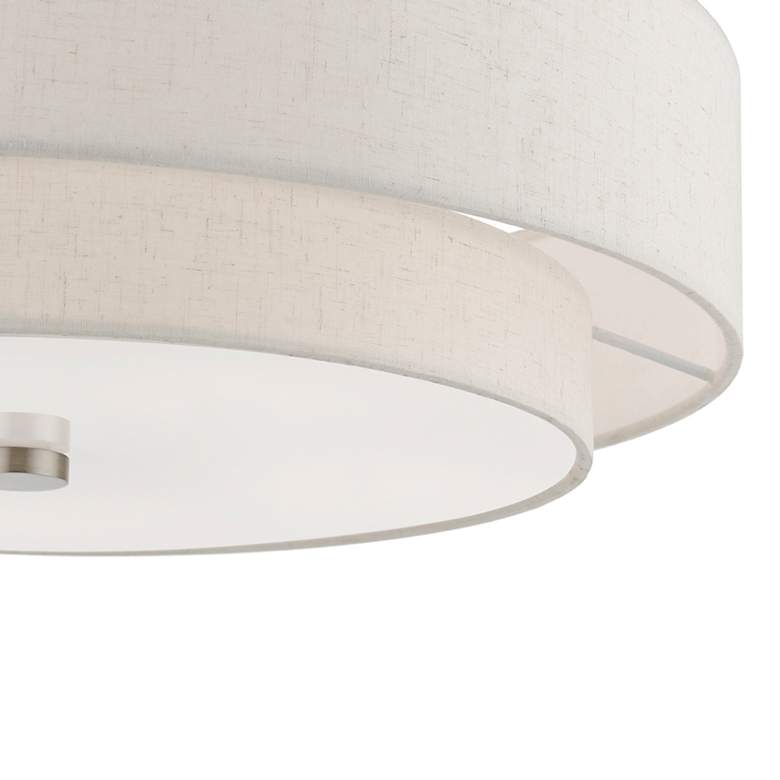 Image 5 Livex Meridian 22" Wide Brushed Nickel Double Drum Ceiling Light more views