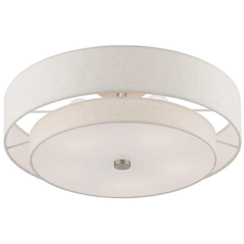 Image 6 Livex Meridian 22" Wide Brushed Nickel Double Drum Ceiling Light more views