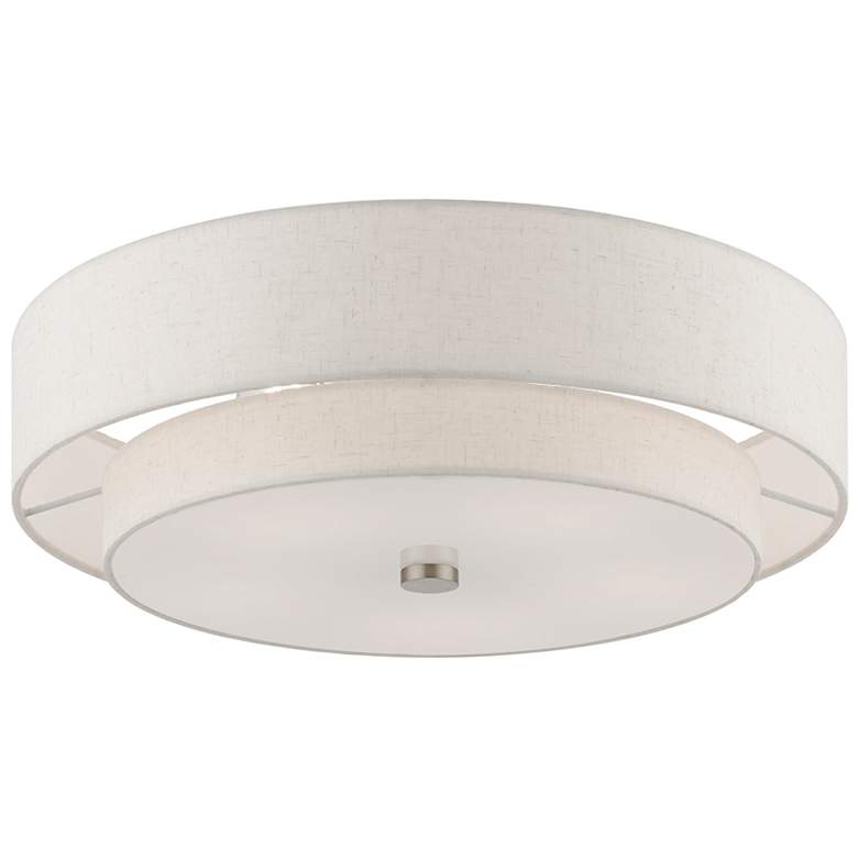 Image 7 Livex Meridian 22" Wide Brushed Nickel Double Drum Ceiling Light more views