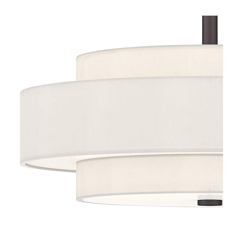 Image 4 Livex Meridian 24" Wide Bronze and White Drum Modern Pendant Light more views
